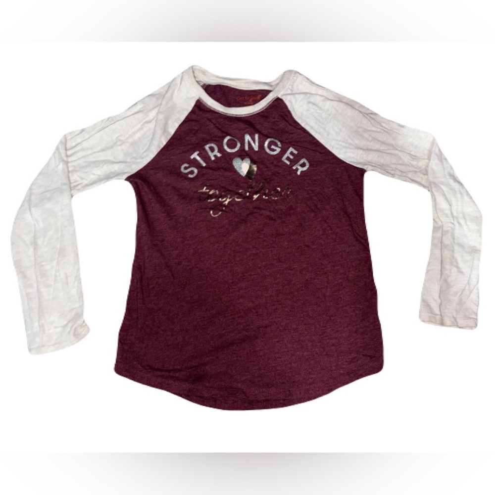 🔥NEW Cat & Jack Girls Red and White Long Sleeve Raglan Tee